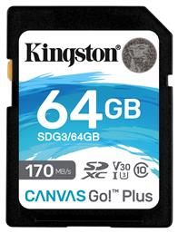 Canvas Go! Plus SDXC 64GB Class 10 U3 V30 UHS-I Kingston