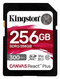 Canvas React Plus SDXC 256GB Class 10 U3 V90 UHS-II Kingston