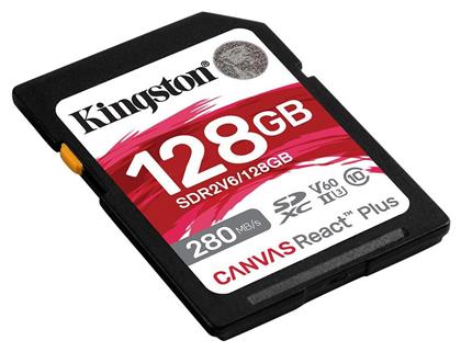 Canvas React Plus V60 SDXC 128GB Class 10 U3 V60 UHS-II Kingston