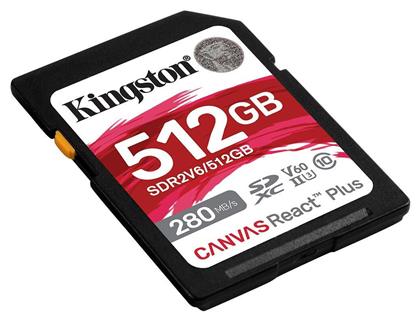 Canvas React Plus V60 SDXC 512GB Class 10 U3 V60 UHS-II Kingston