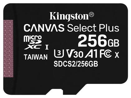 Canvas Select Plus microSDXC 256GB Class 10 U3 V30 A1 UHS-I Kingston