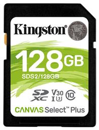 Canvas Select Plus SDXC 128GB Class 10 U3 V30 UHS-I Kingston