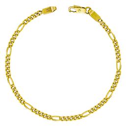 Ανδρική Χρυσή Αλυσίδα Χειρός 14K Λεπτή Πάχους 3.35mm και Μήκους 22cm Kiriakos Gofas