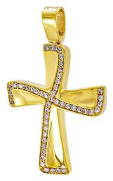 Γυναικείος Χρυσός Σταυρός 14K Kiriakos Gofas