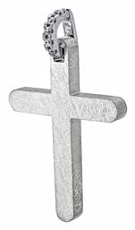 Λευκόχρυσος Σταυρός 14Κ Διπλής Όψης Kiriakos Gofas
