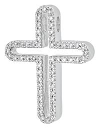 Λευκόχρυσος Σταυρός 14Κ Διπλής Όψης Kiriakos Gofas