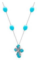 Λευκόχρυσος Σταυρός Με Αλυσίδα 14K Kiriakos Gofas