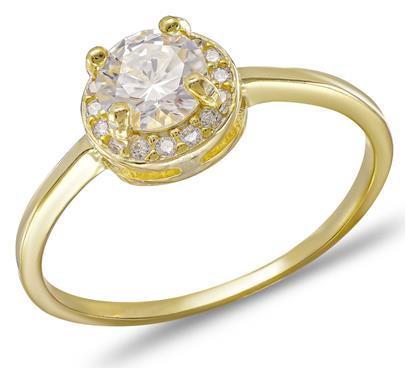 Μονόπετρο από Επιχρυσωμένο Ασήμι Kiriakos Gofas