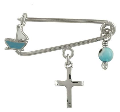 Παιδική Παραμάνα Νεογέννητο από Ασήμι για Αγόρι Kiriakos Gofas