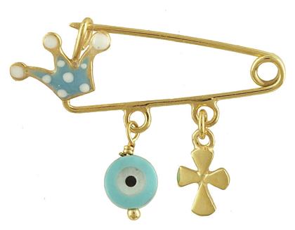 Παιδική Παραμάνα Νεογέννητο από Επιχρυσωμένο Ασήμι Kiriakos Gofas