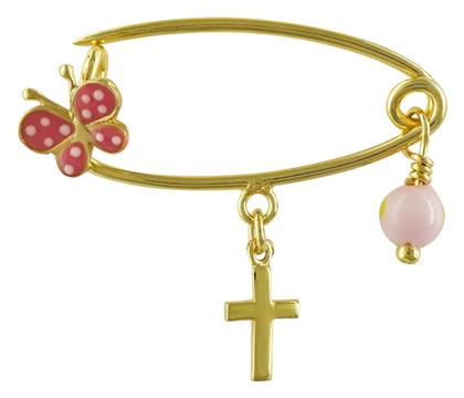 Παιδική Παραμάνα Νεογέννητο από Επιχρυσωμένο Ασήμι Kiriakos Gofas