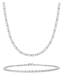 Σετ με Κολιέ & Βραχιόλι από Λευκόχρυσο 14K με Πέτρες Kiriakos Gofas
