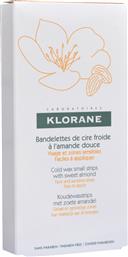 Klorane Hair Removal Cold Wax Small Strips With Sweet Almond Face & Sensitive Areas 6τμχ.