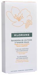 Klorane Hair Removal Cold Wax Small Strips With Sweet Almond Face & Sensitive Areas 6τμχ.