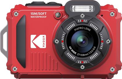 Kodak WPZ2 Compact Φωτογραφική Μηχανή 16MP Οπτικού Ζουμ 4x με Οθόνη 2.7'' και Ανάλυση Video Full HD (1080p) Κόκκινη