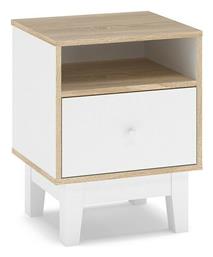 Κομοδίνα Awell Ξύλινα Sonoma / Λευκό 2τμχ 45x44x58cm 173-000005 - Pakketo