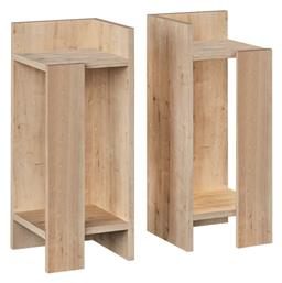 Κομοδίνα Elos Ξύλινα Μπεζ 2τμχ 25x27x60cm - Megapap