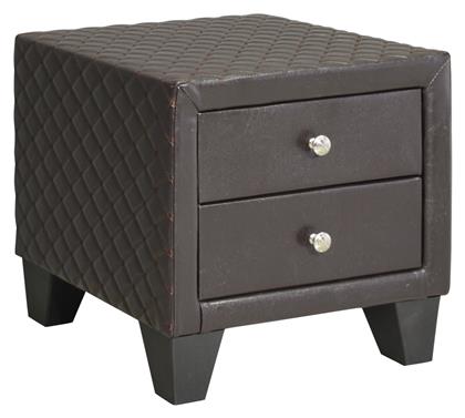 Κομοδίνο Elda με Δερματίνη Καφέ 45x39x45cm - HomeMarkt