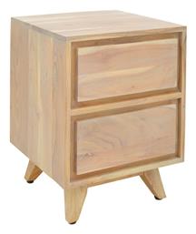 Κομοδίνο Emira από Μασίφ Ξύλο Μπεζ 40x40x54cm - Pakketo