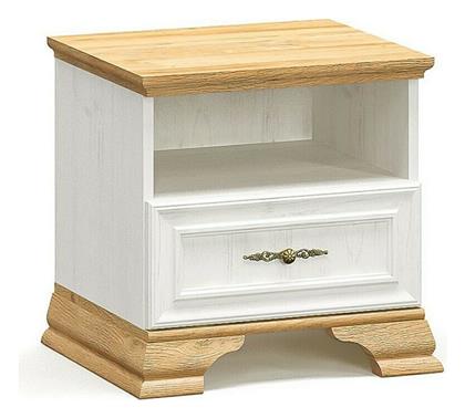Κομοδίνο Jaden Ξύλινο Golden Oak / Λευκό Antique 49x41x47cm - Pakketo