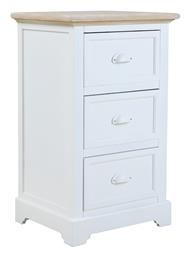 Κομοδίνο Kimolos Ii Ξύλινο Λευκό 35x43x71cm - Liberta