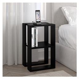 Κομοδίνο Lonie Ξύλινο Μαύρο 34x30x55cm - Megapap