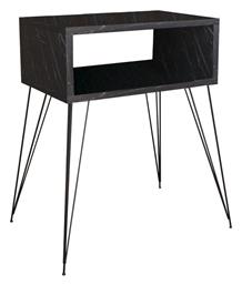 Κομοδίνο Naida Ξύλινο Μαύρο 45x30x59cm - Pakketo