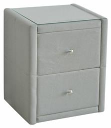 Κομοδίνο Wilton με Υφασμάτινη Επένδυση Grey Stone 46x41x57cm - Woodwell