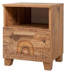 Κομοδίνο Ξύλινο Καφέ 45x40x52cm - Hanah Home