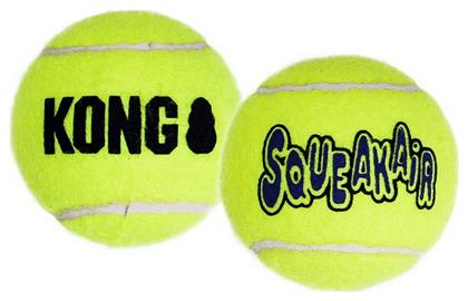 Squeakair Tennis Μπάλα Παιχνίδι Σκύλου από Καουτσούκ με Ήχο Large Κίτρινη 2τμχ Kong