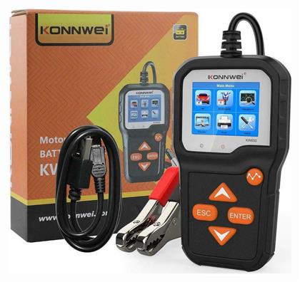 KW-650 Ψηφιακό Battery Tester με Κροκοδειλάκια 6V/12V Konnwei