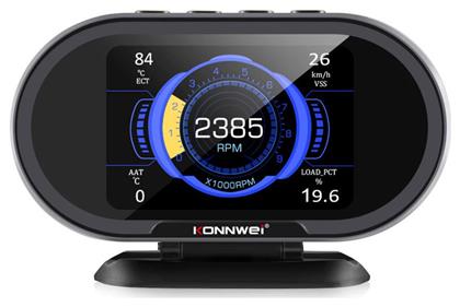 KW206 Ψηφιακό Όργανο Head Up Display, Θερμοκρασίας Λαδιού και Στροφόμετρο Αυτοκινήτου 84mm για τοποθέτηση στο Ταμπλό Konnwei