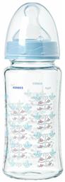 Agali Γυάλινο με Θηλή Σιλικόνης για 3+ μηνών Blue 230ml Korres