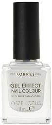 Gel Effect Gloss Βερνίκι Νυχιών Μακράς Διαρκείας Λευκό 2 Porcelain White 11ml Korres