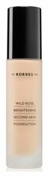 Wild Rose Brightening Second-Skin Liquid Make Up SPF15 WRF2 30ml Korres