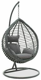 Κούνια Φωλιά με Βάση Nadim Rattan Γκρι Αντοχής έως 150kg Μ108xΠ125.5xΥ200cm - Pakketo