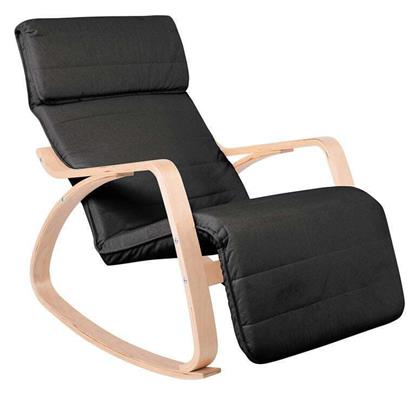 Κουνιστή με Υποπόδιο Hamilton 67x105x90cm Μαύρο - Woodwell