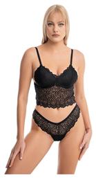 Δαντελένιο Σετ Εσωρούχων Bralette με Brazil Μαύρο Αφροδίτη Koza