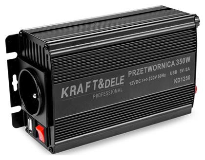 Inverter Αυτοκινήτου 350W για Μετατροπή 12V DC σε 230V AC με 1xUSB Kraft & Dele