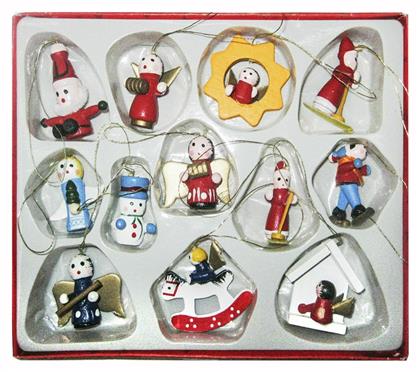 Κρεμαστά Στολίδια Σετ Πολύχρωμα 14x16cm 12τμχ - XMASfest