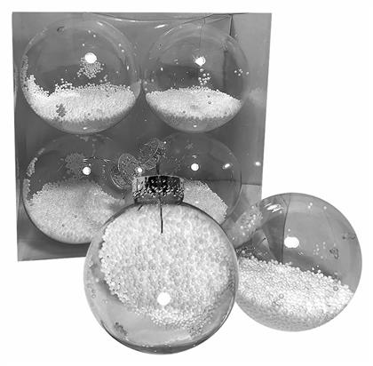 Σετ Κρεμαστές Μπάλες Διάφανες 10cm 4τμχ - XMASfest