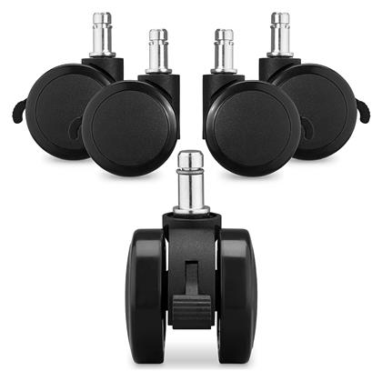 Ροδάκι Επίπλου από Πλαστικό Κατάλληλο για Καρέκλα,Σκαμπό σε Μαύρο Χρώμα 5x5cm 55602.02 5τμχ KWmobile