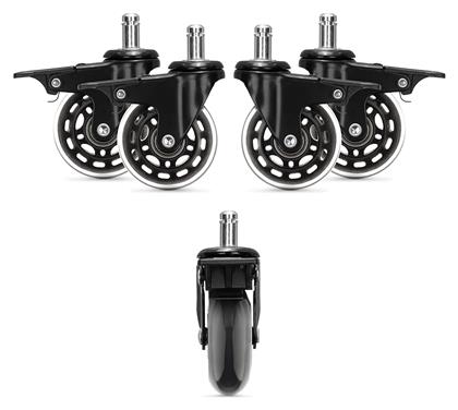 Ροδάκι Επίπλου από Πλαστικό Κατάλληλο για Τραπέζι σε Μαύρο Χρώμα 6.3x6.3cm 55604.01 5τμχ KWmobile