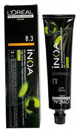 L'Oréal Professionnel Inoa Βαφή Μαλλιών Χωρίς Αμμωνία 8.3 Ξανθό Ανοιχτό Ντορέ 60ml 60gr - LOreal Professionnel