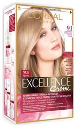 L'Oreal Paris Excellence Creme 9.1 Ξανθό Πολύ Ανοιχτό Σαντρέ - LOreal Paris