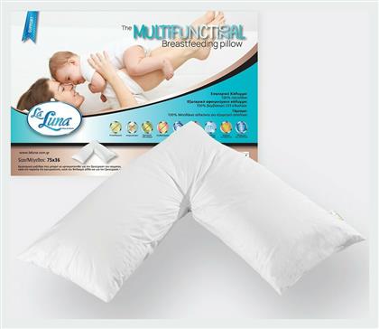 Μαξιλάρι Θηλασμού & Εγκυμοσύνης Multifunctional Breastfeeding Pillow Λευκό 75cm La Luna