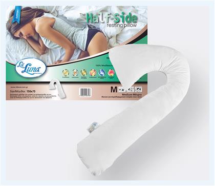 Μαξιλάρι Θηλασμού & Εγκυμοσύνης The Half-Side Support Pillow Λευκό 150cm La Luna