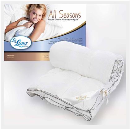 Πάπλωμα Υπέρδιπλο με Γέμιση Microfiber 240x260εκ. All Season Λευκό La Luna