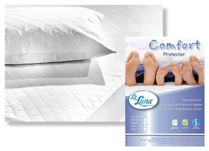 Προστατευτικό Επίστρωμα Υπέρδιπλο με Φάσα Comfort Λευκό 160x200εκ. La Luna