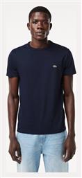 Crew Neck Pima Cotton Ανδρικό T-shirt Μπλε Μονόχρωμο Lacoste